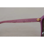 Close-up of Dolce & Gabbana DG4251 Pink Gold Full Rim Rectangle Frame Shades, showing violet pink acetate detail and gold accents.