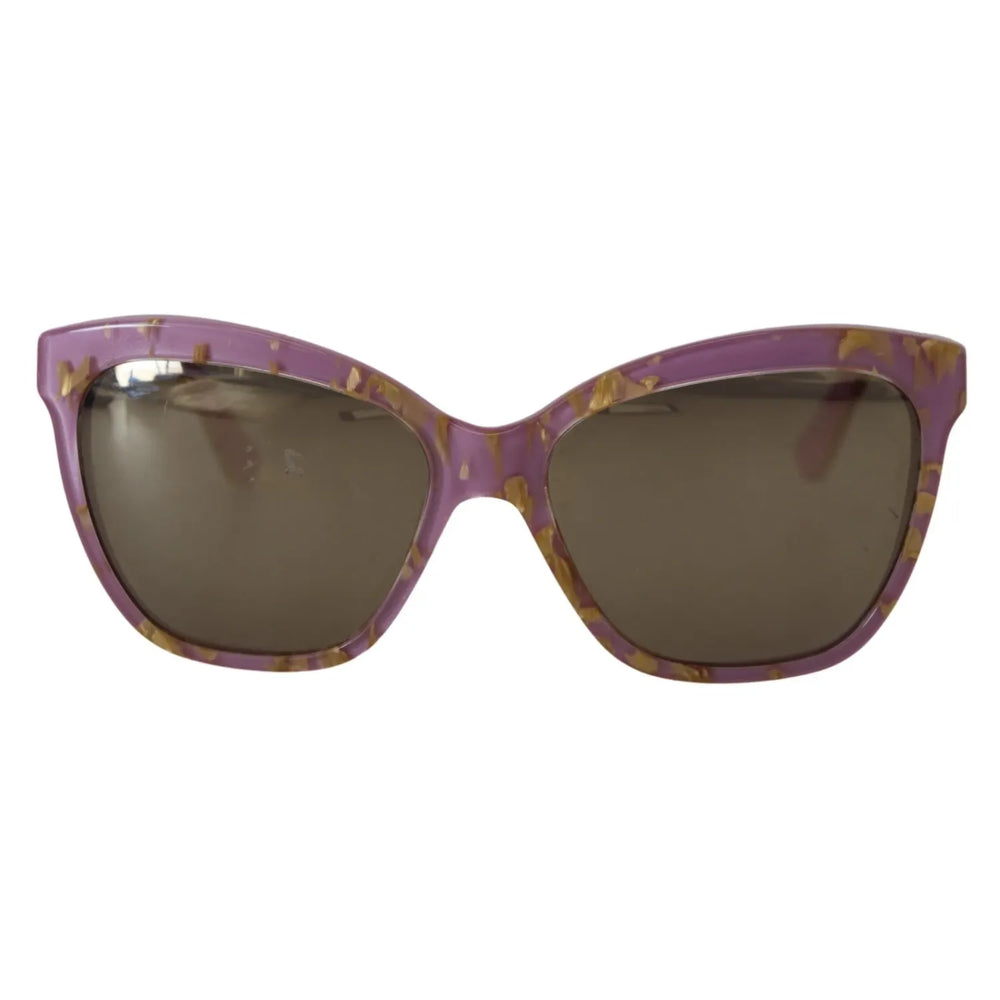 Dolce & Gabbana DG4251 Violet Full Rim Rectangle Frame Shades Sunglasses for women with brown gradient lenses, front view.