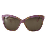 Dolce & Gabbana DG4251 Violet Full Rim Rectangle Frame Shades Sunglasses with brown gradient lenses and minor lens scratches