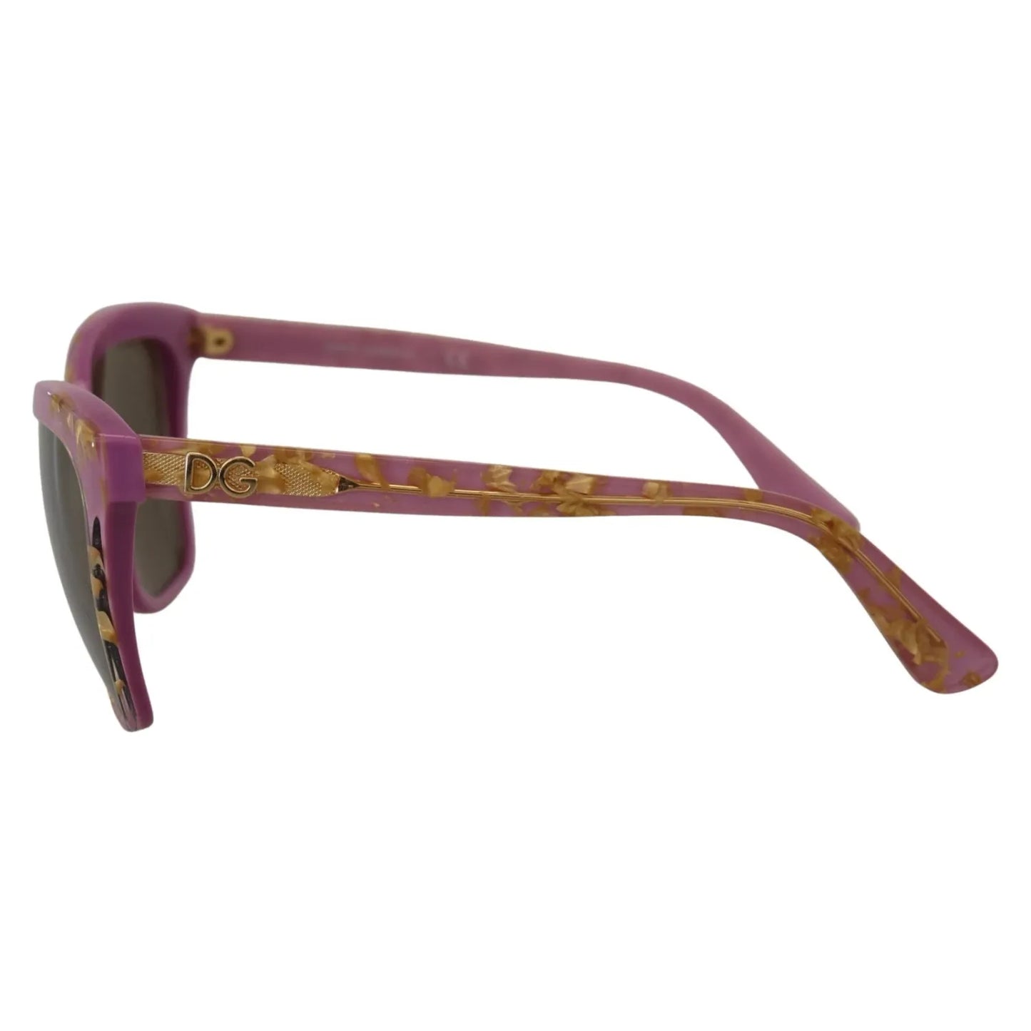 Dolce & Gabbana DG4251 Violet Full Rim Rectangle Frame Shades Sunglasses side view with DG logo and acetate frame.