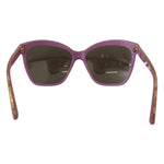 Dolce & Gabbana DG4251 Violet Full Rim Rectangle Frame Shades Sunglasses for women with brown gradient lenses, 100% UV protection.
