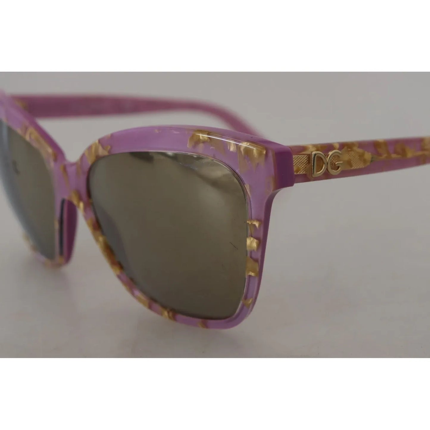 Dolce & Gabbana DG4251 Violet Full Rim Rectangle Frame Shades Sunglasses with brown gradient lenses, made in Italy.