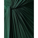Close-up of the Dolce & Gabbana Dark Green Viscose Long Sleeve Midi Dress fabric with twist detail.