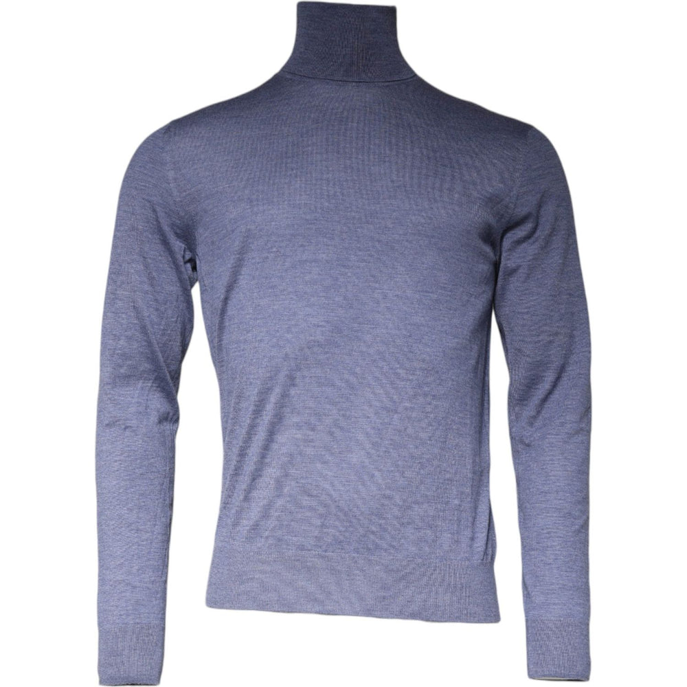 Dolce & Gabbana Purple Blue Long Sleeve Turtleneck Pullover Sweater TSH87070-48
