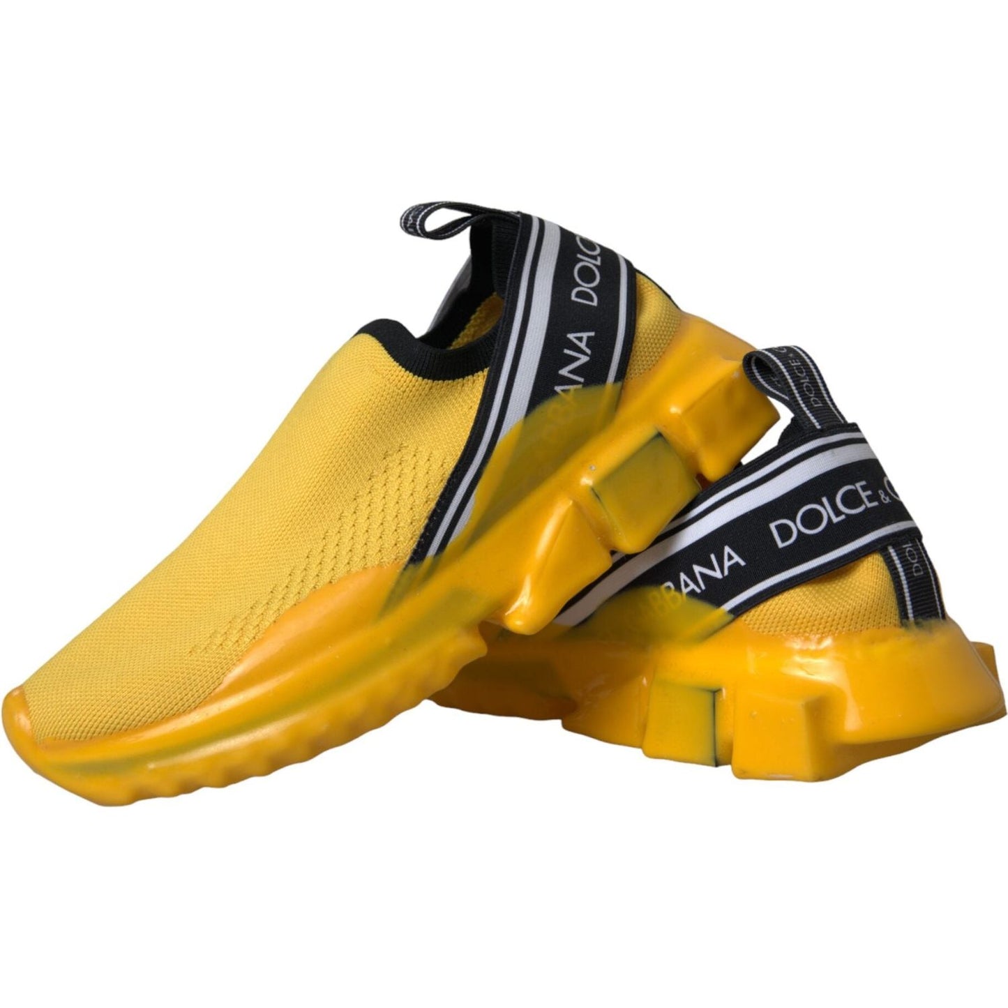 Dolce & Gabbana Yellow Sorrento Slip On Sneakers Women Shoes LA11121-35.5