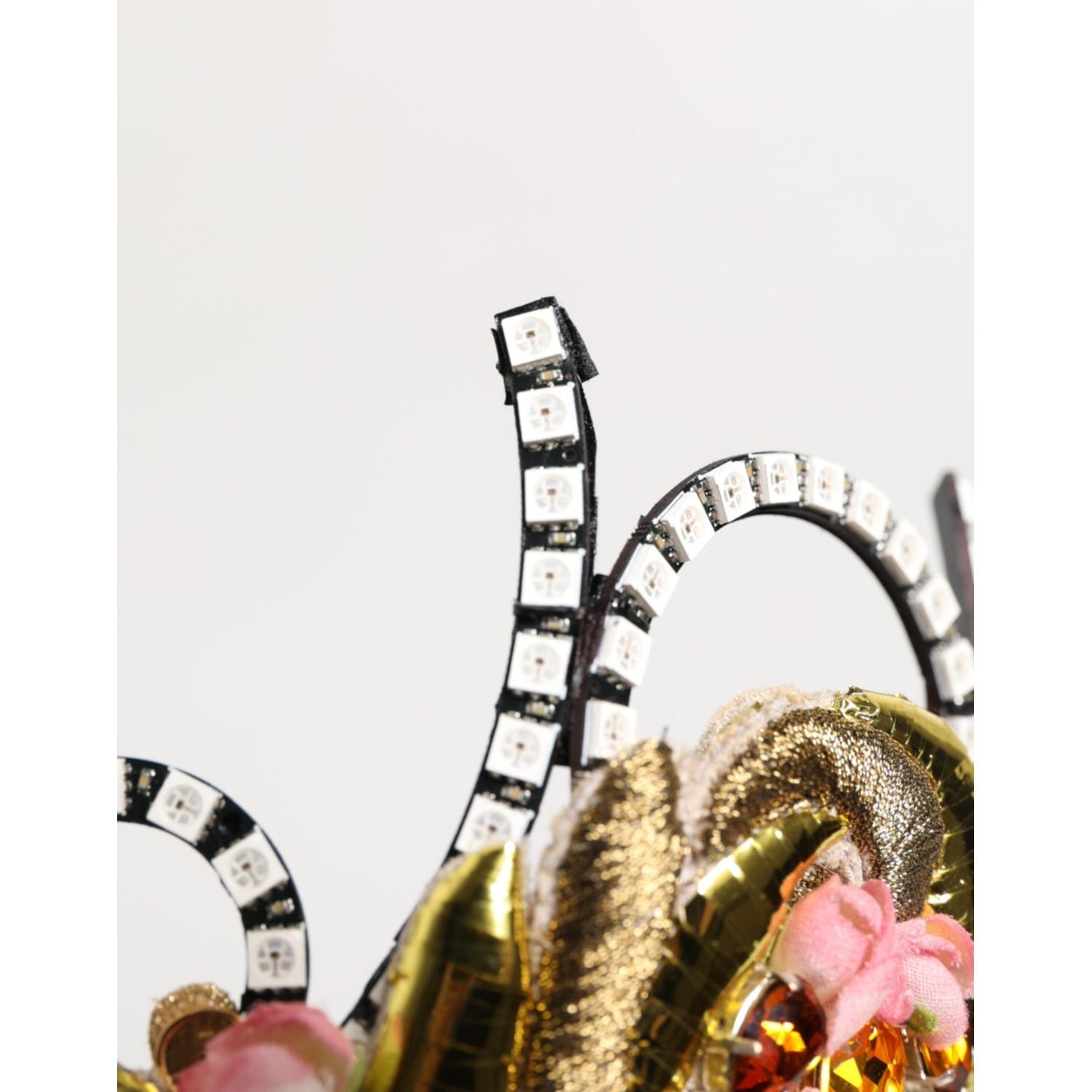 Dolce & Gabbana Gold Brass Crystal Embellished Headpiece Crown Diadem Tiara