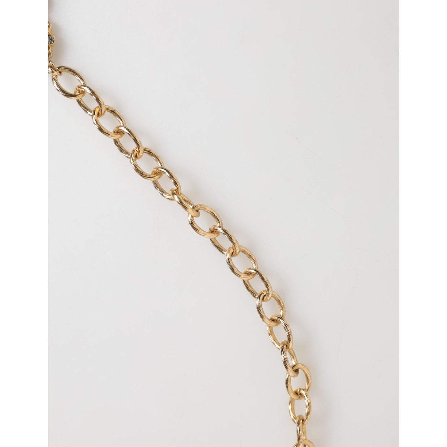 Dolce & Gabbana Gold Crystal Clock Face Pendant Statement Jewelry Necklace