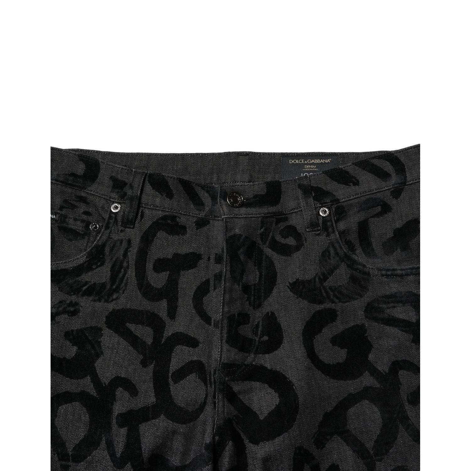 Dolce & Gabbana Gray Cotton DG Logo Straight Men Denim Jeans