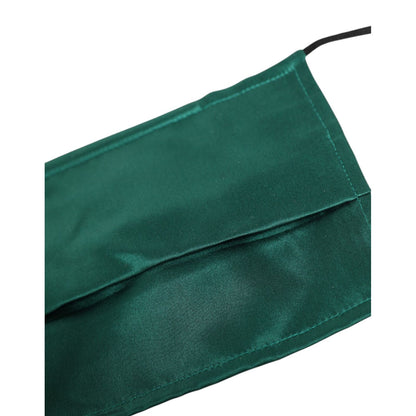 Dolce & Gabbana Green Silk Pleated Elastic Ear Strap Face Mask