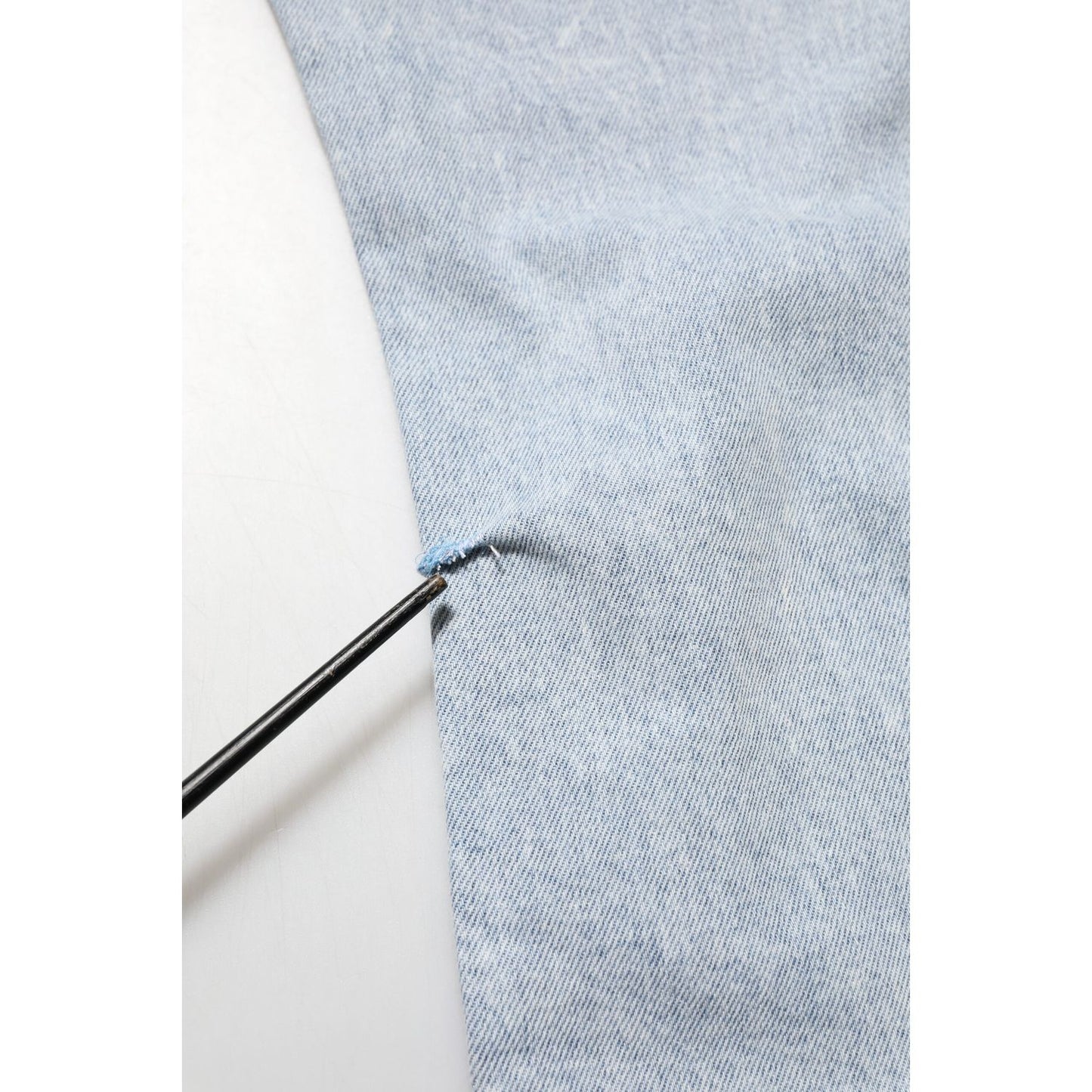 Dolce & Gabbana Light Blue Distressed Slim Fit Ripped Denim Jeans