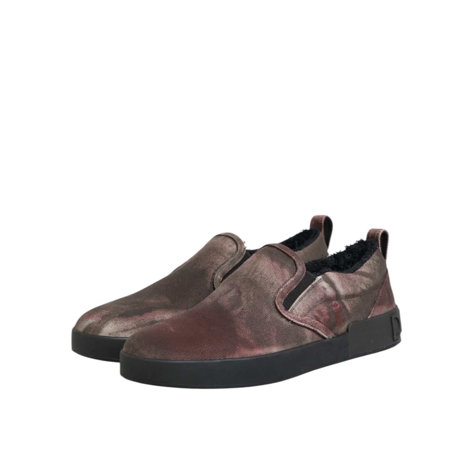 Dolce & Gabbana Multicolor Cotton Low Top Slip On Men Sneakers Shoes