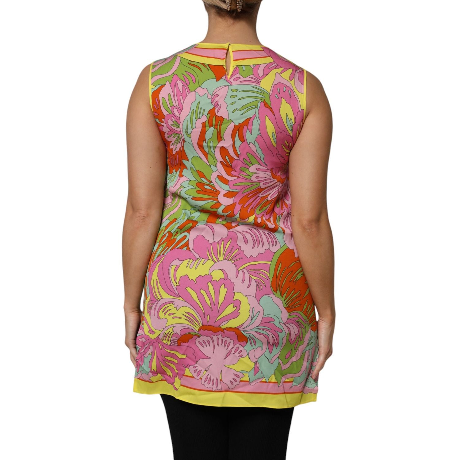 Dolce & Gabbana Multicolor Floral Roundneck Sleeveless Top