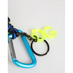 Dolce & Gabbana Multicolor Leather Tape String DG Logo Keychain Keyring with metal hardware and neon DG logo
