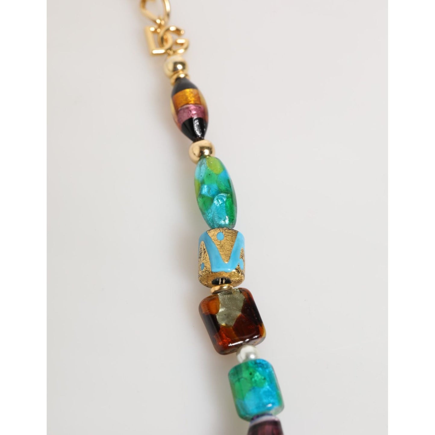 Dolce & Gabbana Multicolor Murano Glass Beads Brass Women Jewelry Necklace