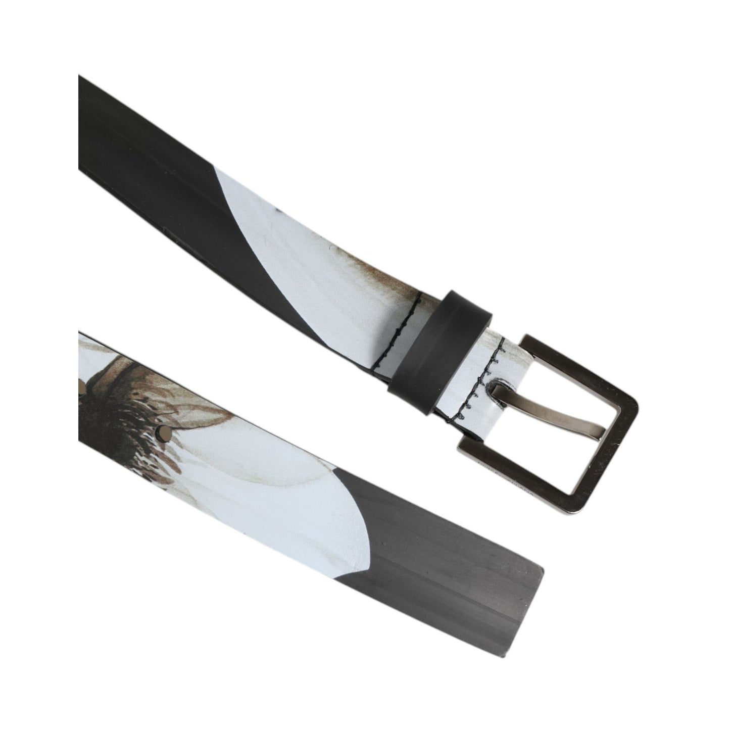 Dolce & Gabbana Multicolor PVC Floral Silver Buckle Men Belt