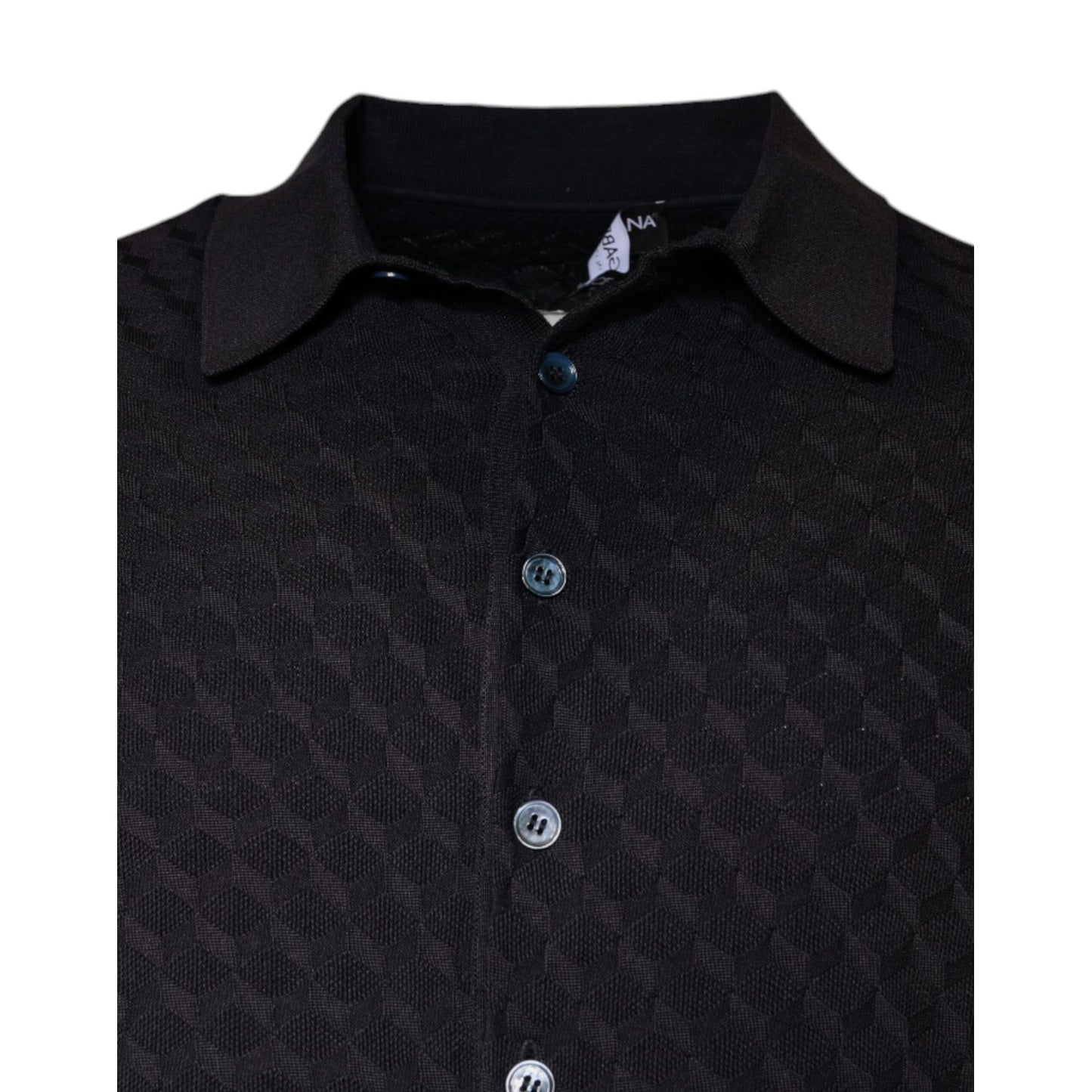 Dolce & Gabbana Multicolor Silk Button Down Collared T-shirt