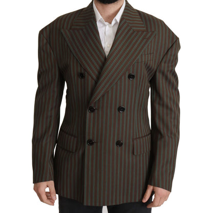 Dolce & Gabbana Multicolor Stripes Double Breasted Blazer Dolce & Gabbana