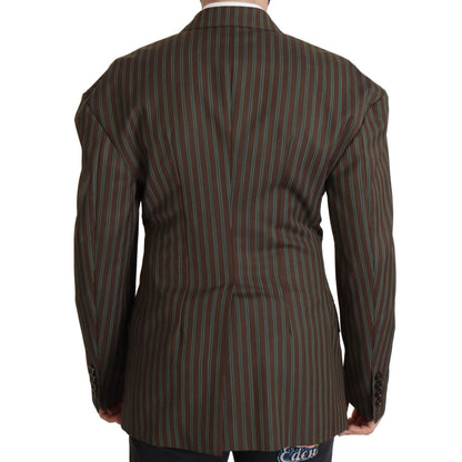 Dolce & Gabbana Multicolor Stripes Double Breasted Blazer Dolce & Gabbana