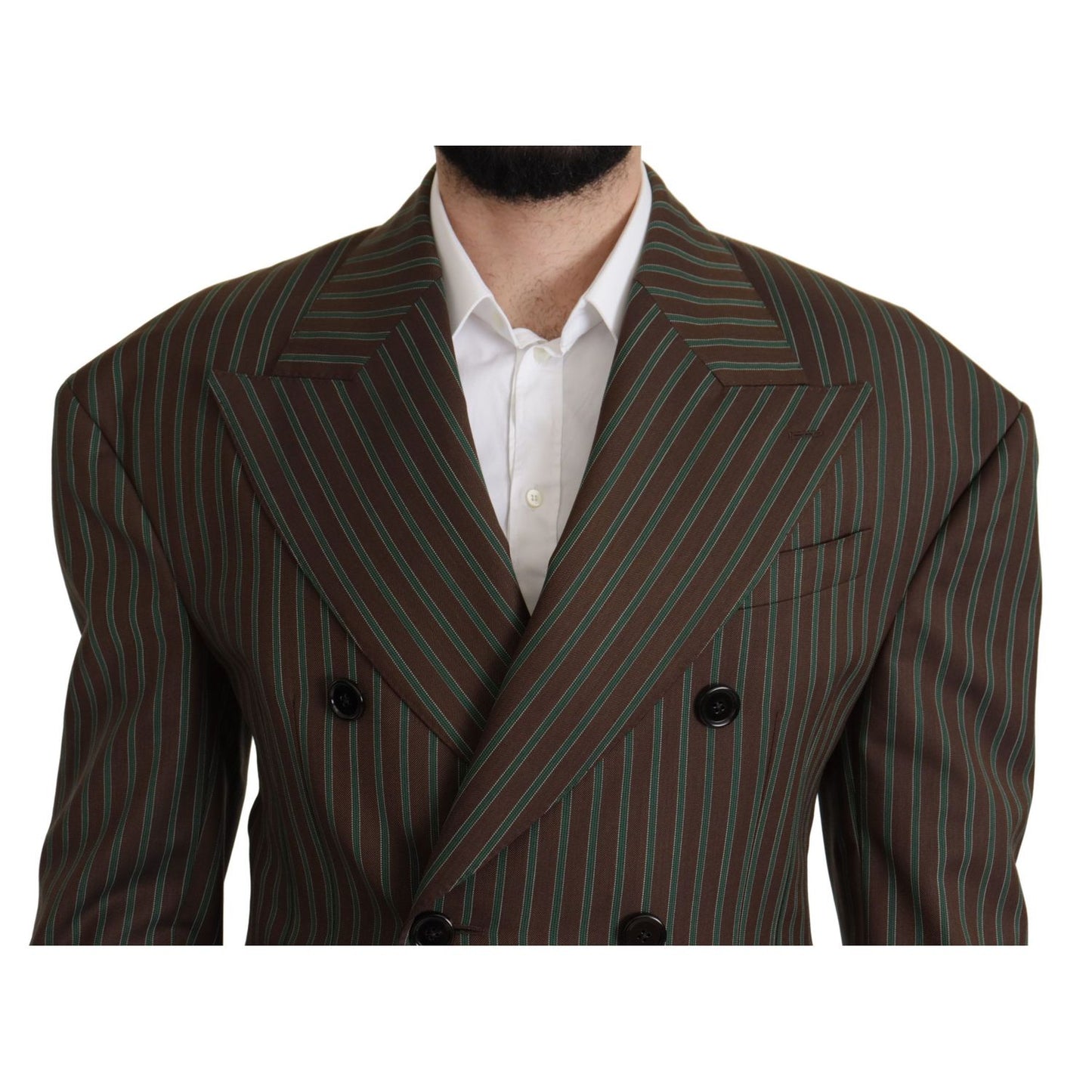 Dolce & Gabbana Multicolor Stripes Double Breasted Blazer Dolce & Gabbana