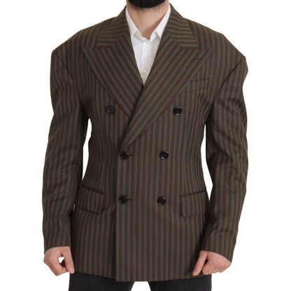 Dolce & Gabbana Multicolor Stripes Double Breasted Blazer Dolce & Gabbana