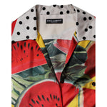Dolce & Gabbana Multicolor Watermelon Collared Shirt Top