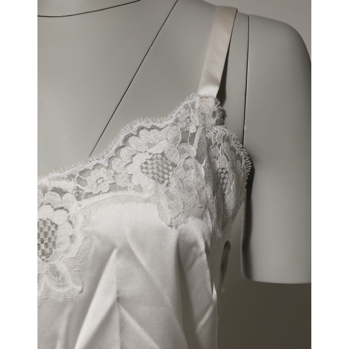 Dolce & Gabbana Off White Floral Lace Tank Lingerie Top Underwear