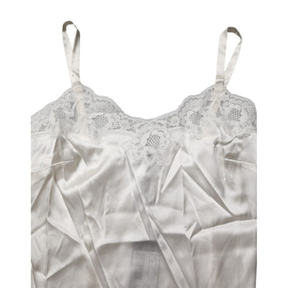Dolce & Gabbana Off White Floral Lace Tank Lingerie Top Underwear