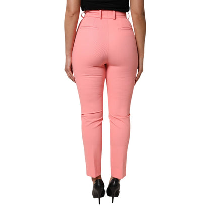 Dolce & Gabbana Pink High Waist Dress Tapered Trouser Pants