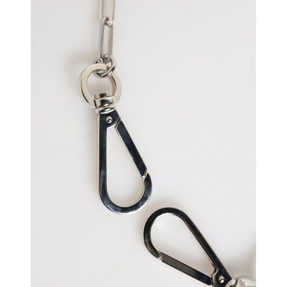 Dolce & Gabbana Silver Tone Metal Chain DG Logo Pendant Men Necklace