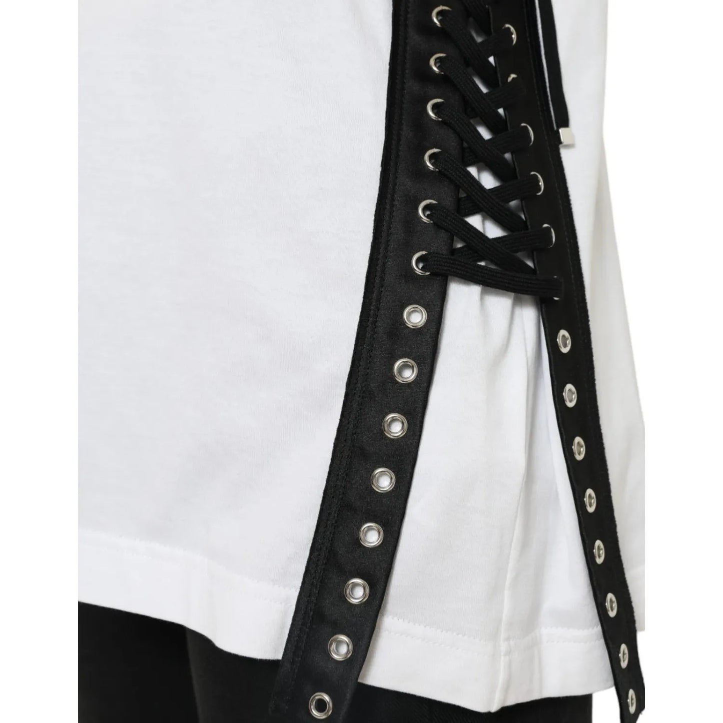 Dolce & Gabbana White Cotton 2000 Fashion Print Logo T-shirt