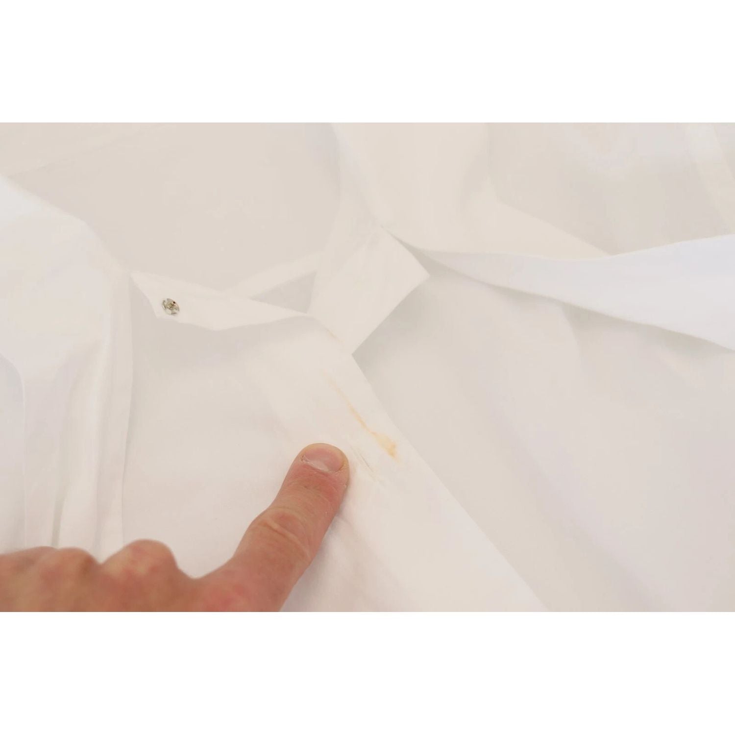 Dolce & Gabbana White Cotton Collared Long Sleeves Formal Top