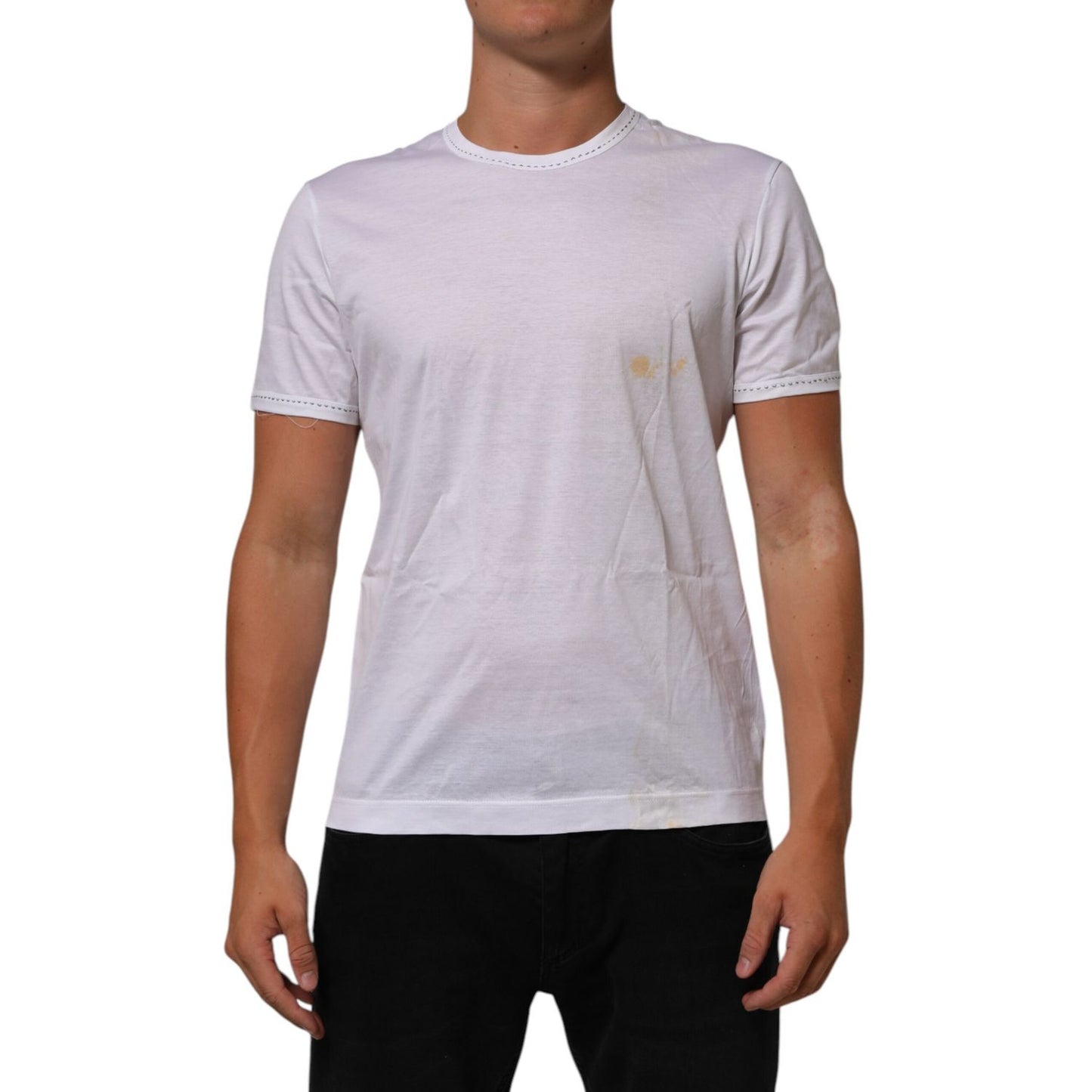 Dolce & Gabbana White Cotton Crew Neck Underwear Tee T-shirt
