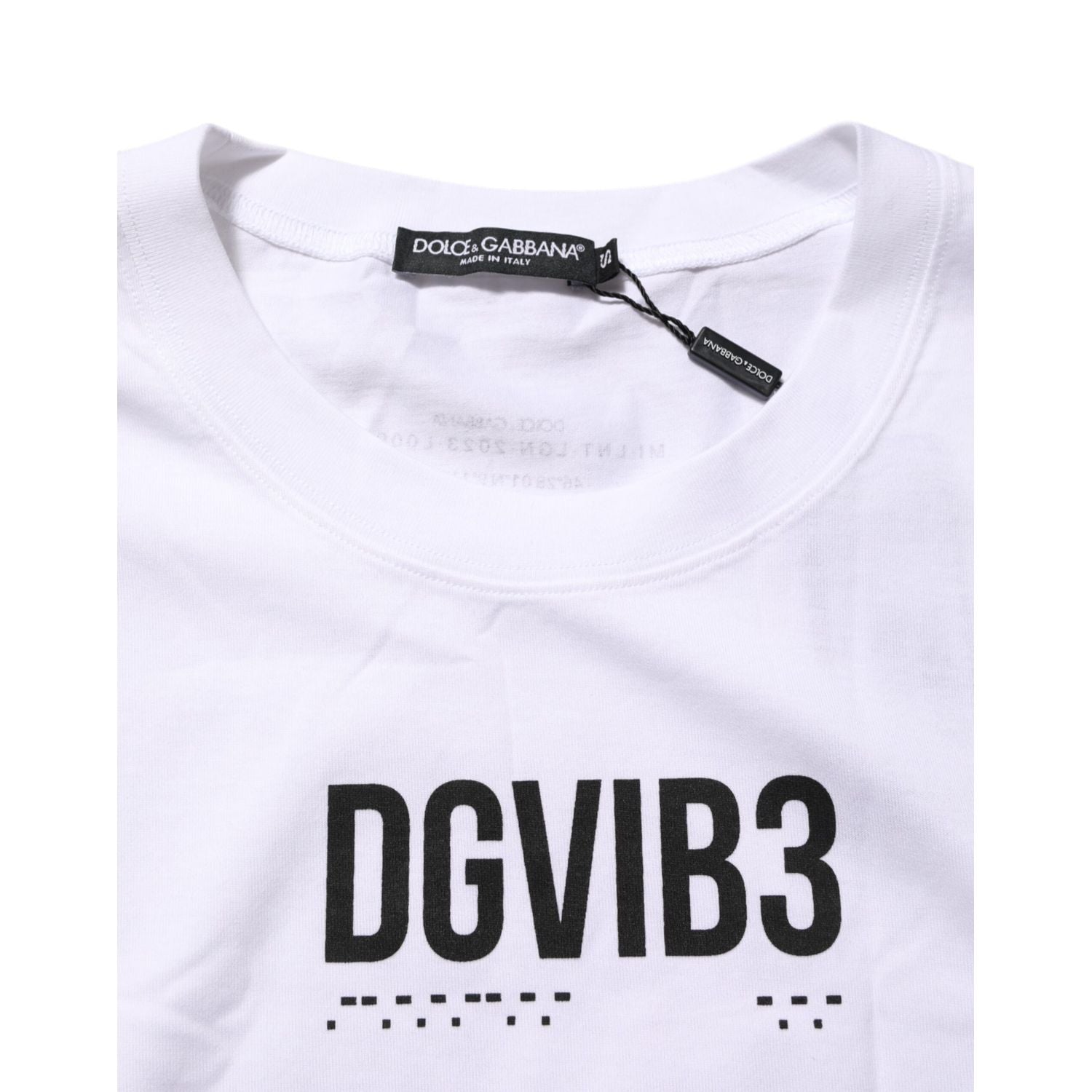 Dolce & Gabbana White Cotton Sleeveless Printed Tank T-shirt