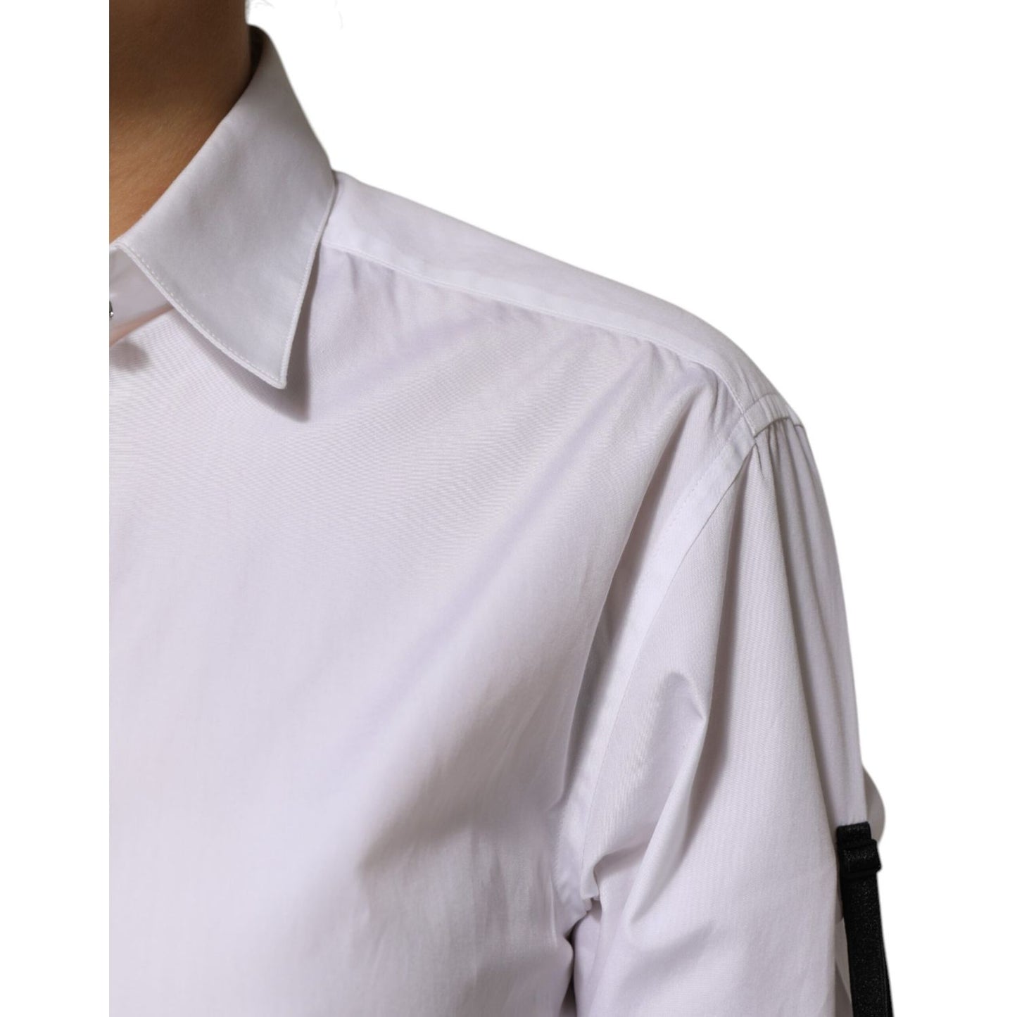 Dolce & Gabbana White Crystal Embellished Dress Shirt Top Dolce & Gabbana