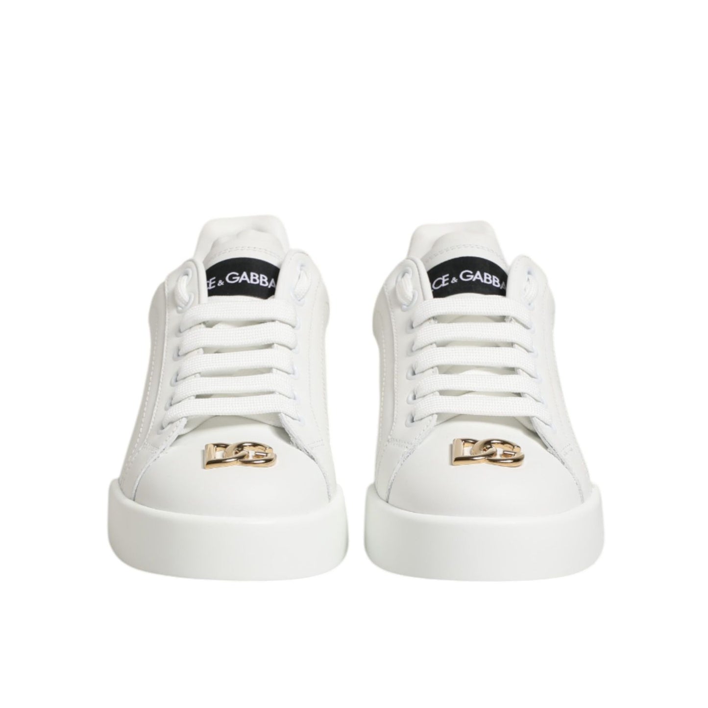 Dolce & Gabbana White DG Leather Low Top Sneakers Shoes Dolce & Gabbana