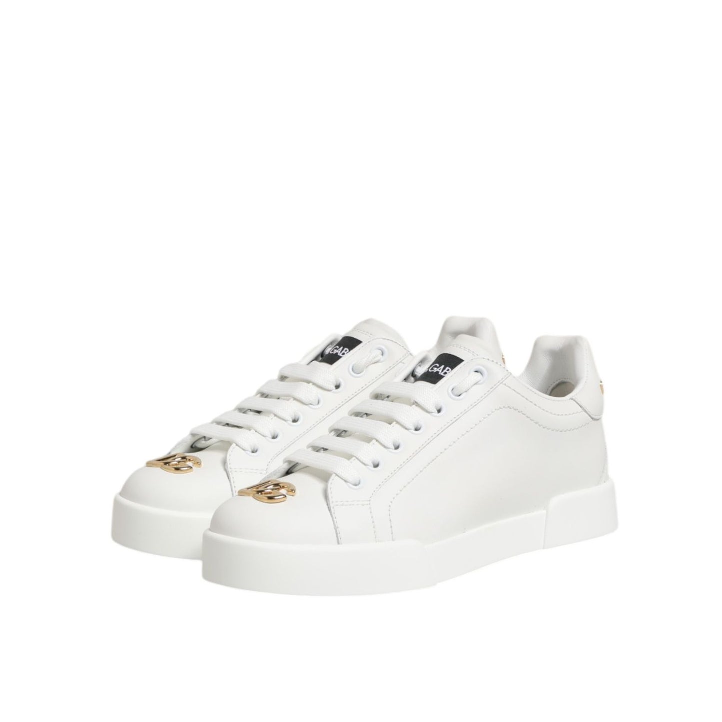 Dolce & Gabbana White DG Leather Low Top Sneakers Shoes Dolce & Gabbana
