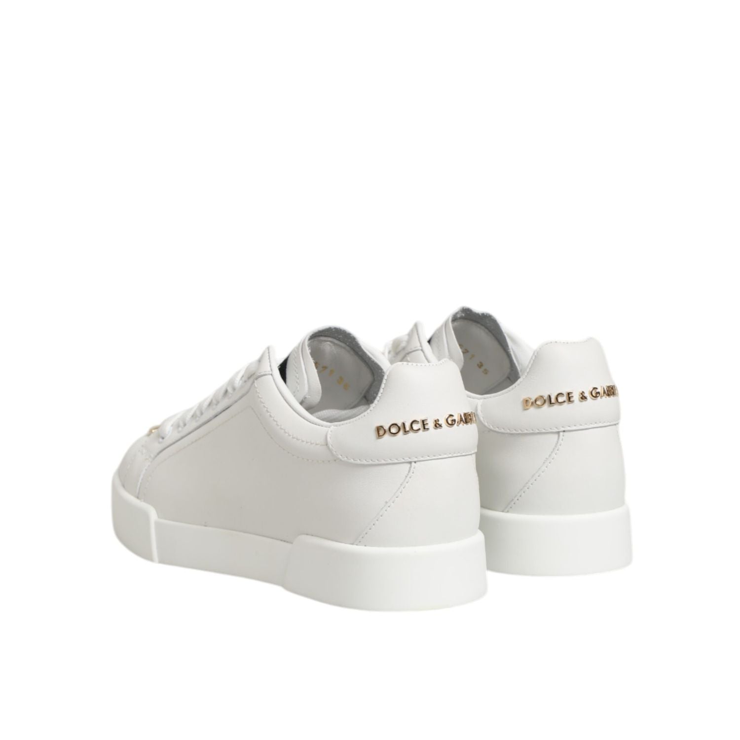 Dolce & Gabbana White DG Leather Low Top Sneakers Shoes