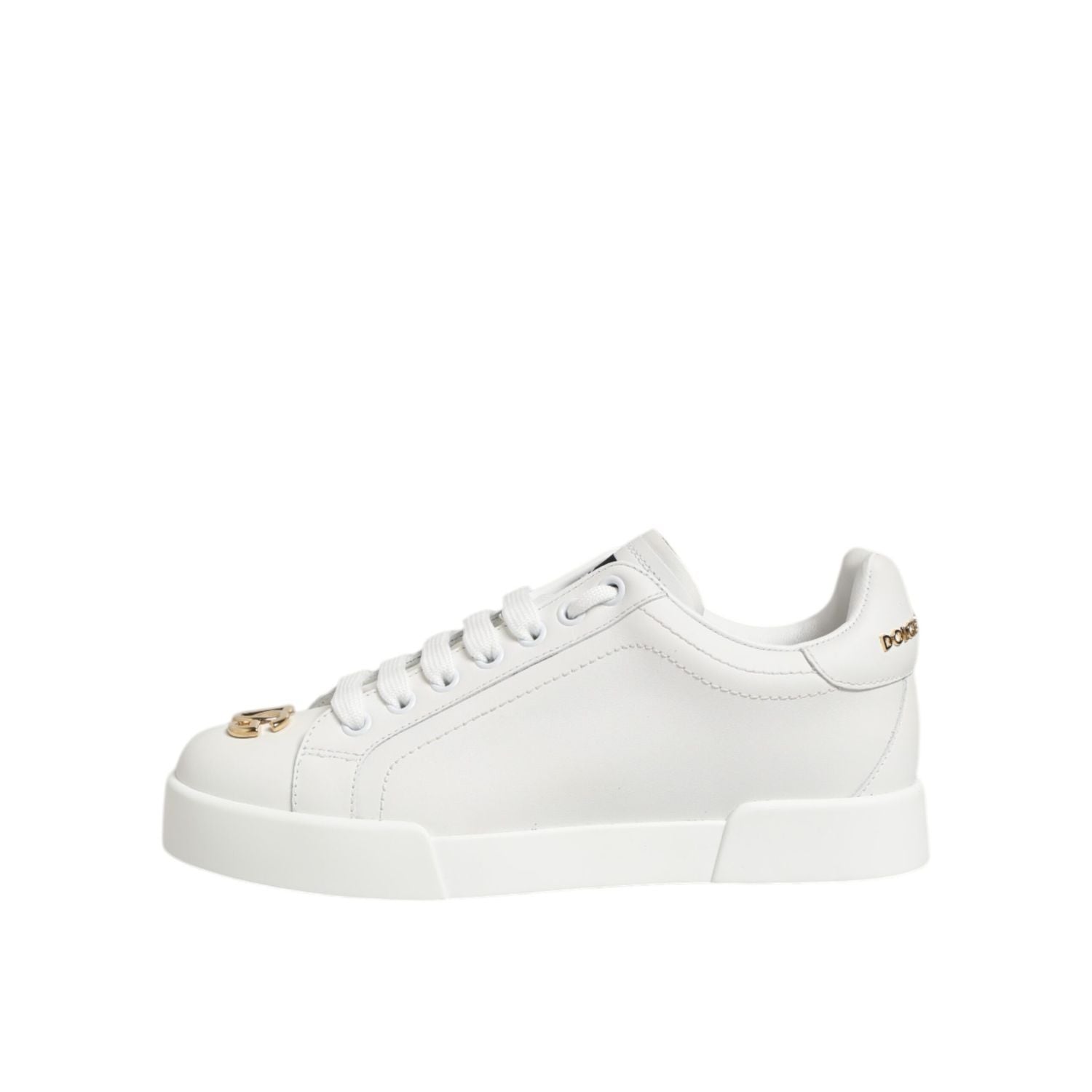 Dolce & Gabbana White DG Leather Low Top Sneakers Shoes