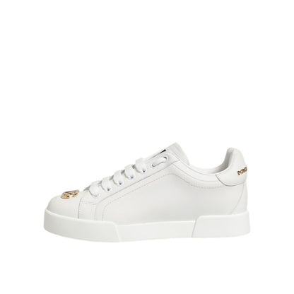 Dolce & Gabbana White DG Leather Low Top Sneakers Shoes Dolce & Gabbana