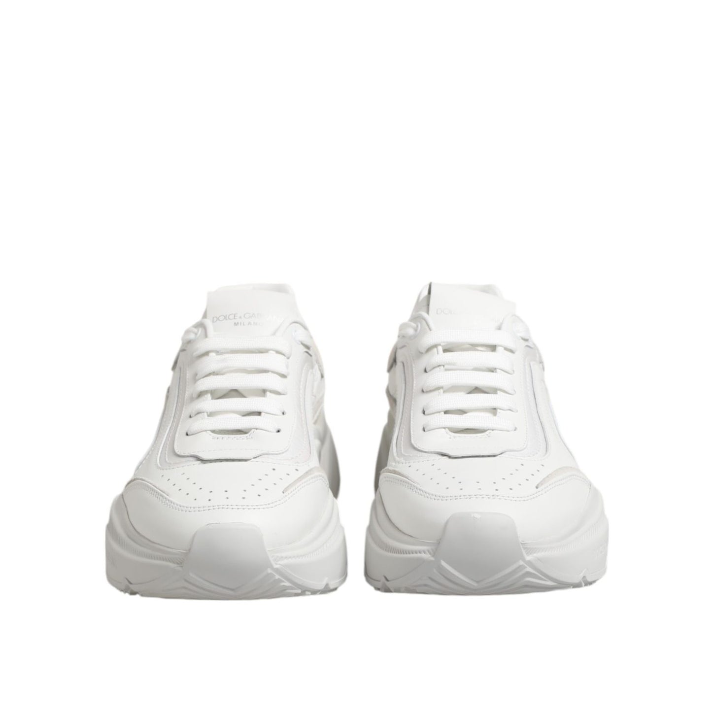 Dolce & Gabbana White Daymaster Low Top Men Sneakers Shoes front view