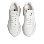 Dolce & Gabbana White Daymaster Low Top Men Sneakers Shoes with sporty design and chunky rubber sole, top view