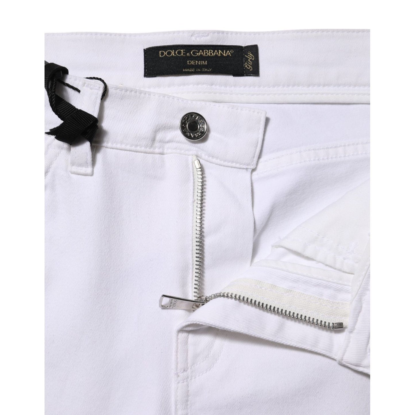 Dolce & Gabbana White Floral Sequined Embroid GIRLY Denim Jeans Dolce & Gabbana