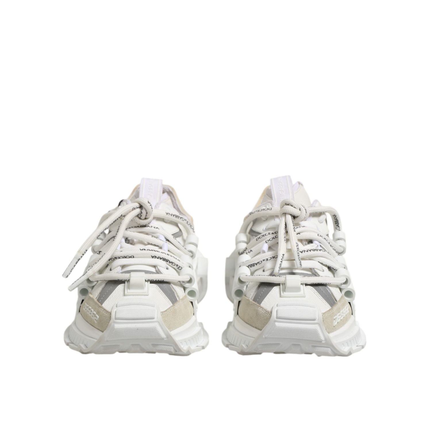 Dolce & Gabbana White Gray Low Top Space Sneakers Shoes