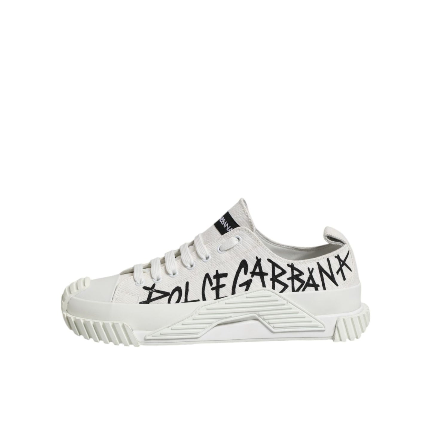 Dolce & Gabbana White Logo Graffiti Low Top Sneakers Shoes