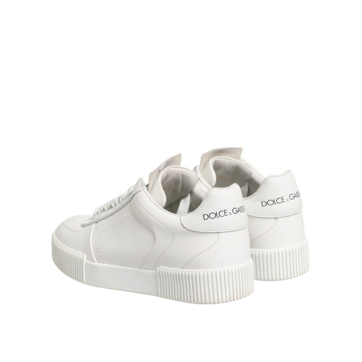 Dolce & Gabbana White Miami Leather Low Top Sneakers Shoes