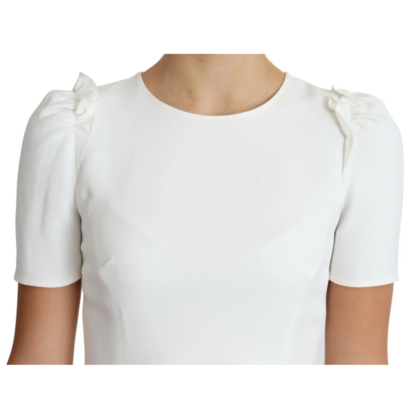 Dolce & Gabbana White Viscose Acetate Short Sleeve Blouse Top Dolce & Gabbana
