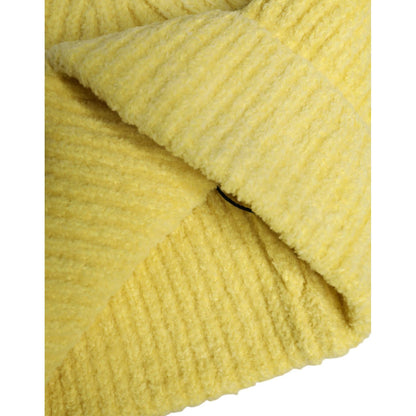Dolce & Gabbana Yellow Cotton Knitted Winter Beanie Hat Dolce & Gabbana