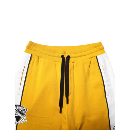 Dolce & Gabbana Yellow Cotton Sweatpants Jogger Pants Dolce & Gabbana