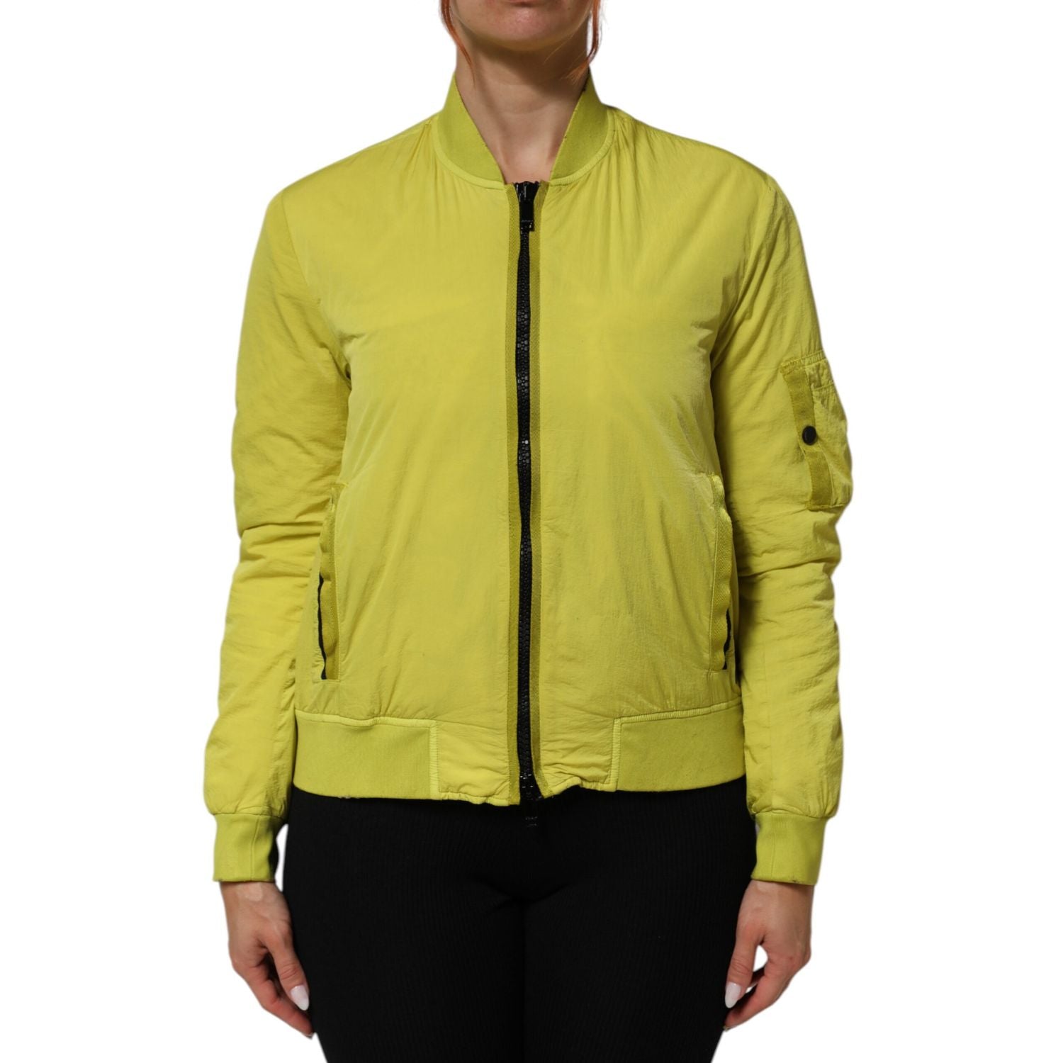 Dolce & Gabbana Yellow Polyamide Zipper Bomber Women’s Jacket