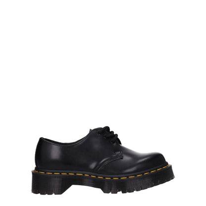 Dr. Martens Black Leather Oxfords And Derbies, casual lace up shoes with rubber sole and round toe, heel height 3.5 cm.